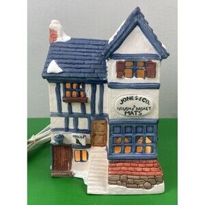 Dept 56 Jones & Company Brush and Basket Shop Dickens Village With Light Retired